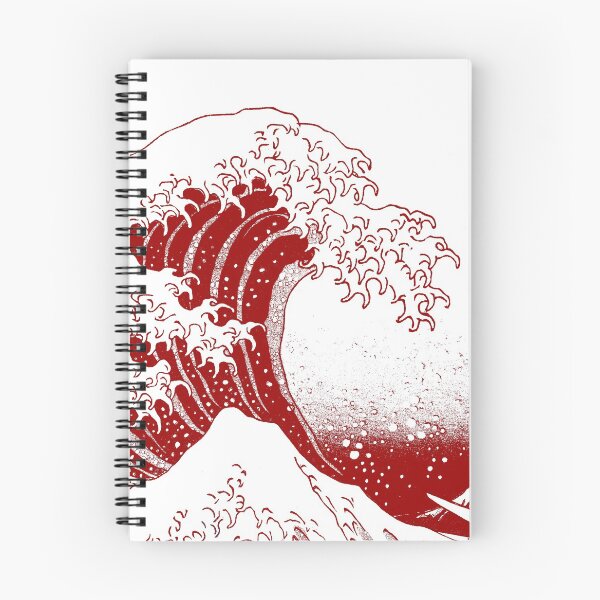Item preview, Hokusai great Wave - Monochrome white and red designed and sold by helveticate.