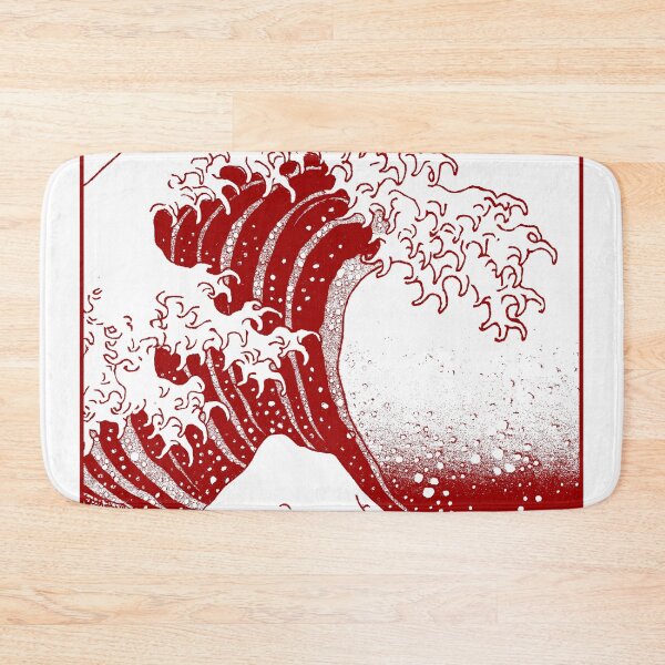 Item preview, Hokusai great Wave - Monochrome white and red designed and sold by helveticate.