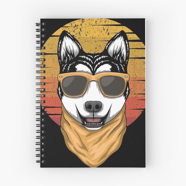 Item preview, husky sunset retro vector illustration designed and sold by qzpolo.