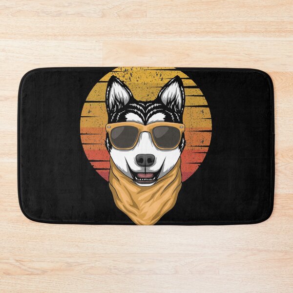 Item preview, husky sunset retro vector illustration designed and sold by qzpolo.