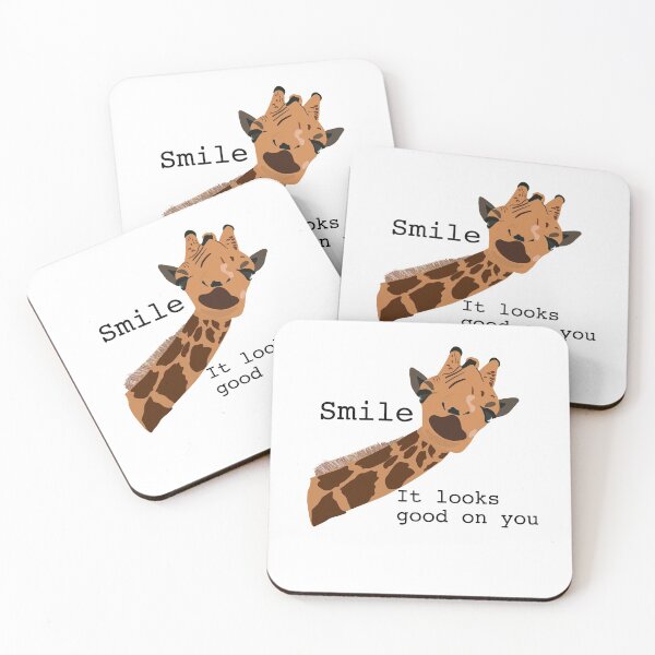 Item preview, Giraffe and the text Smile it looks good on you  designed and sold by Mariabjeg.