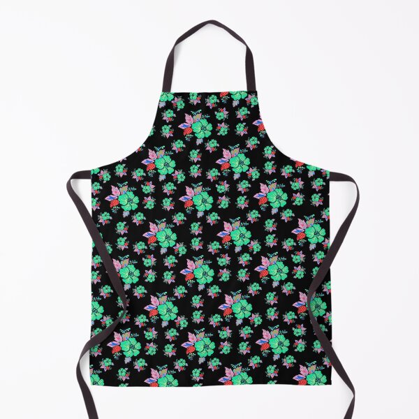 Item preview, Turquoise florals on black designed and sold by Delali Kudjordji.