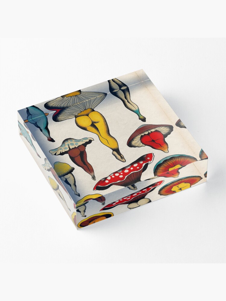 Alternate view of Sexy mushrooms tattoo flash Acrylic Block