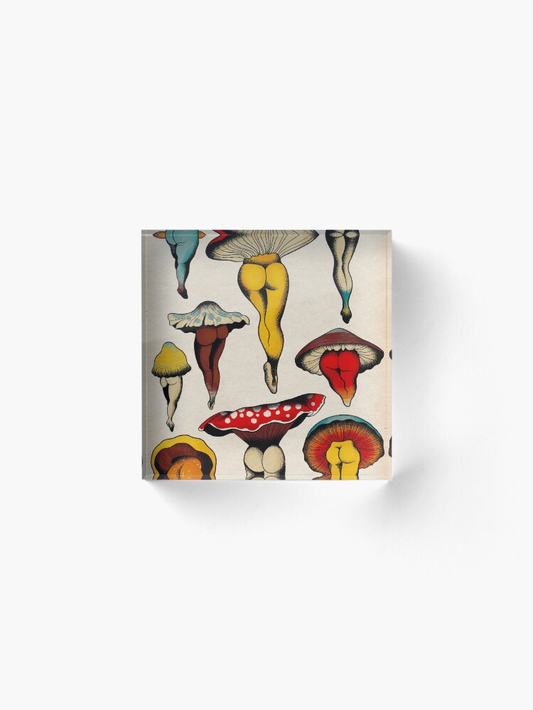 Alternate view of Sexy mushrooms tattoo flash Acrylic Block