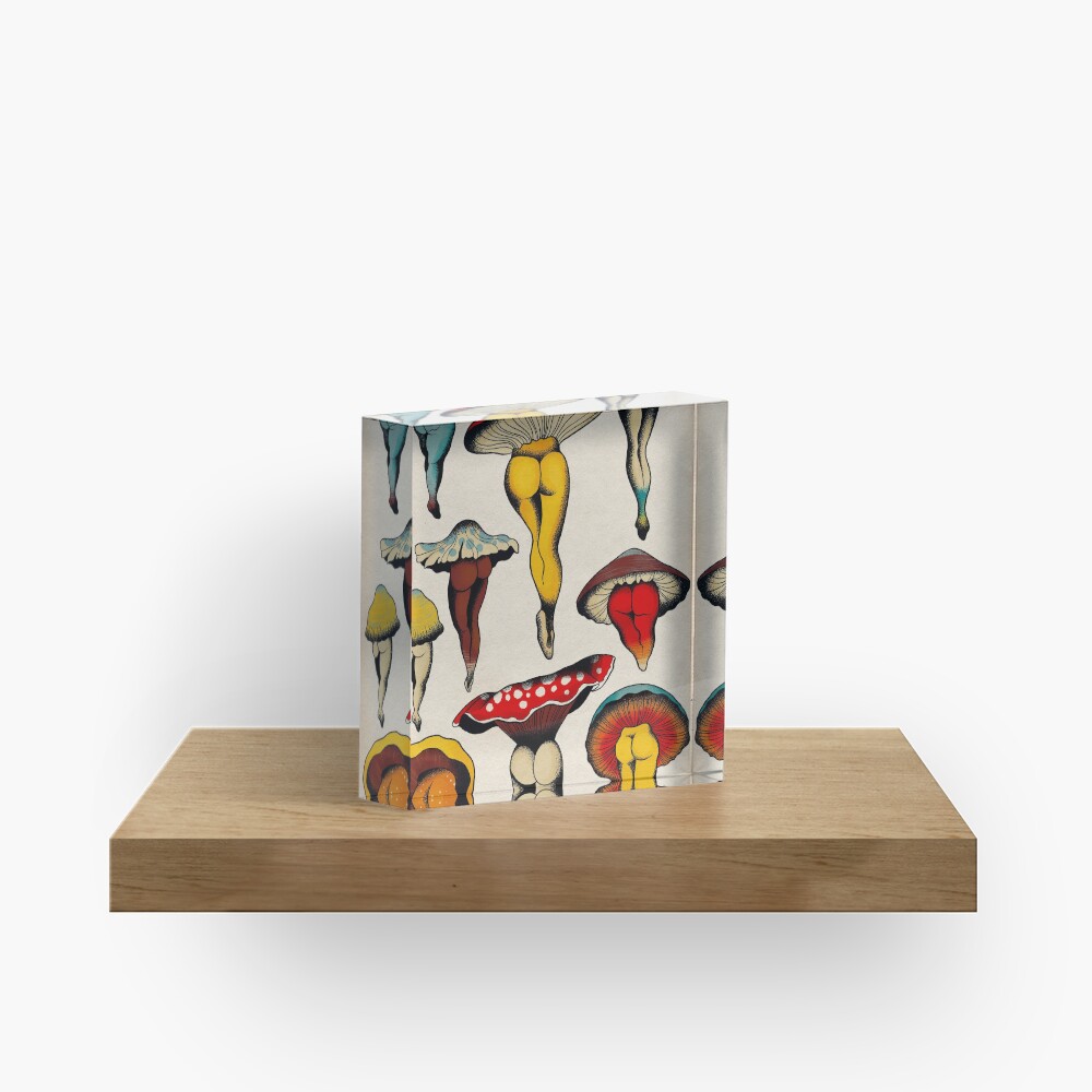 Sexy mushrooms tattoo flash Acrylic Block