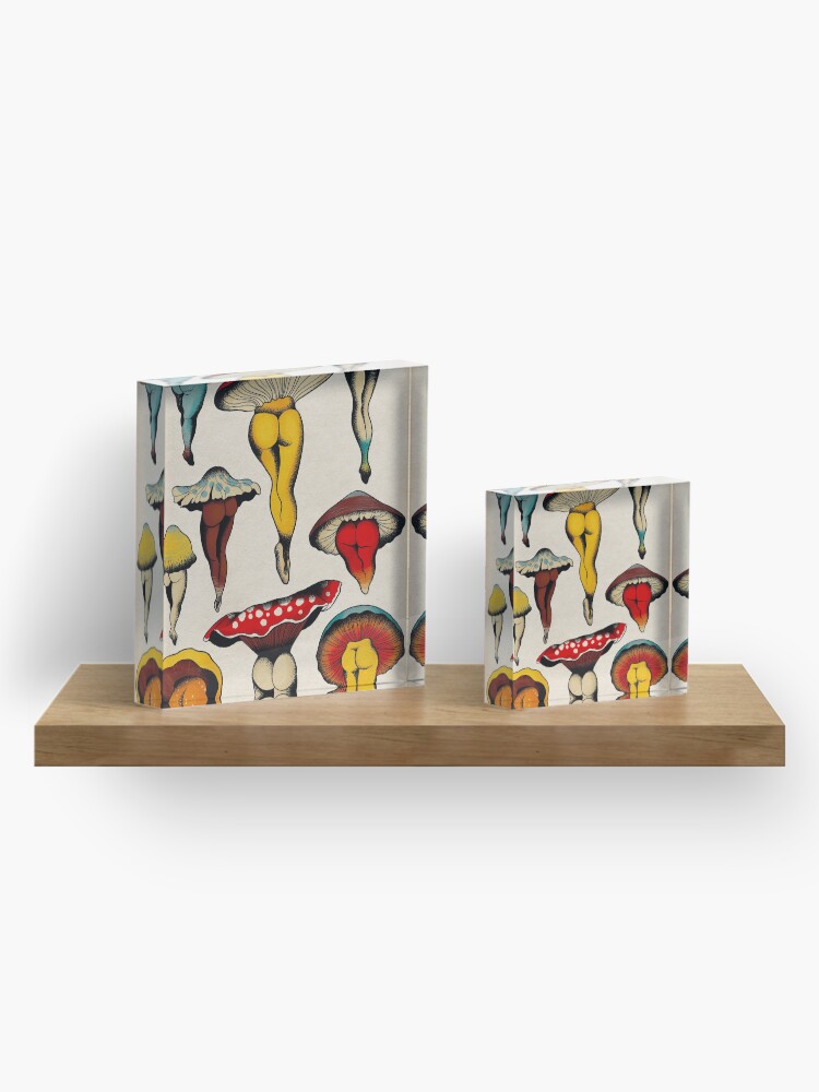Alternate view of Sexy mushrooms tattoo flash Acrylic Block