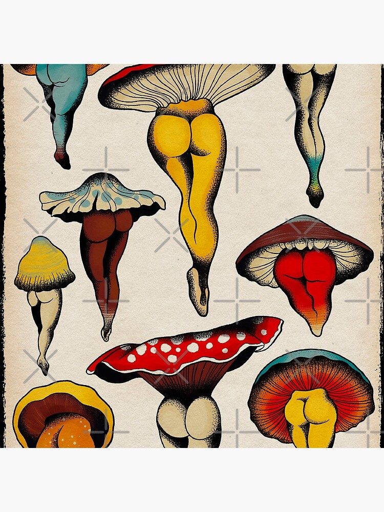 Sexy mushrooms tattoo flash by ceciliagranata