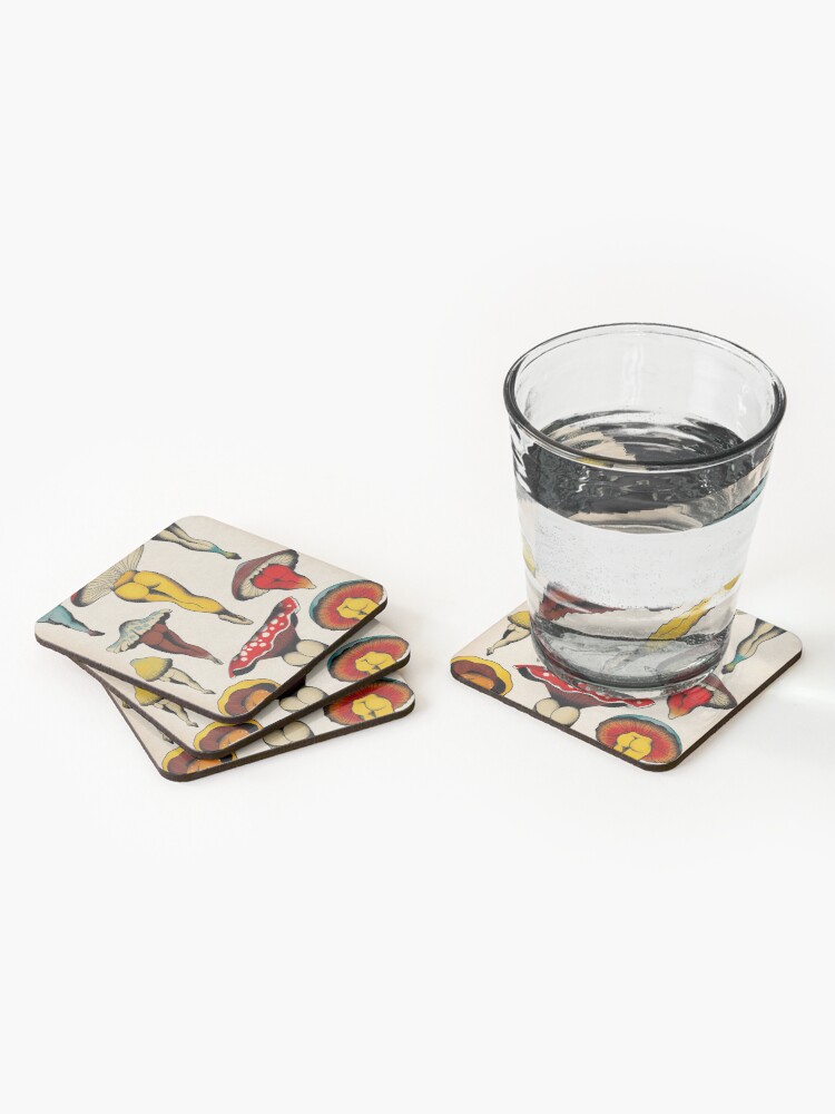 Alternate view of Sexy mushrooms tattoo flash Coasters (Set of 4)