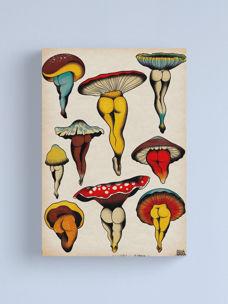 Alternate view of Sexy mushrooms tattoo flash Canvas Print