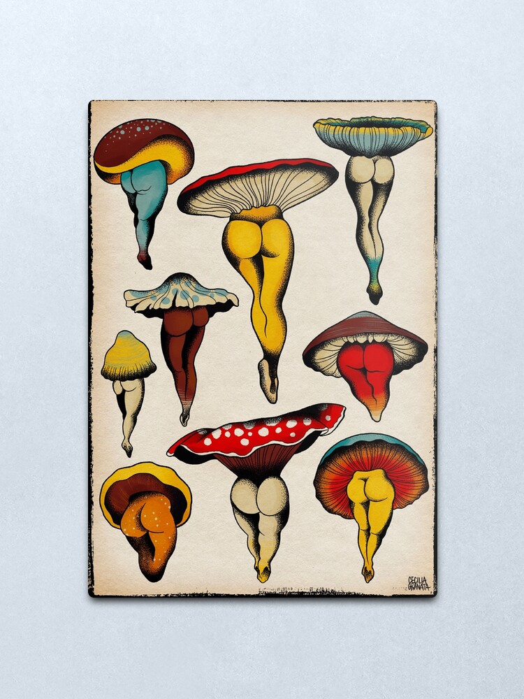 Alternate view of Sexy mushrooms tattoo flash Metal Print