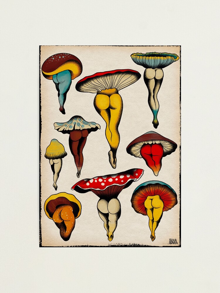 Alternate view of Sexy mushrooms tattoo flash Photographic Print