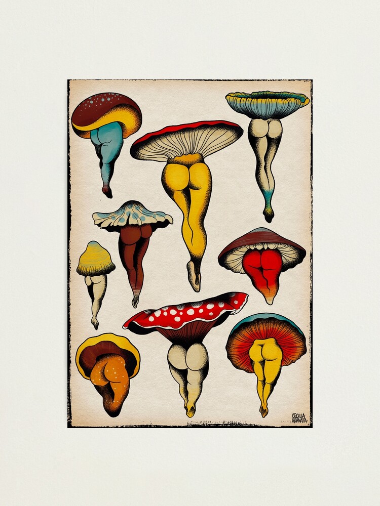Alternate view of Sexy mushrooms tattoo flash Photographic Print