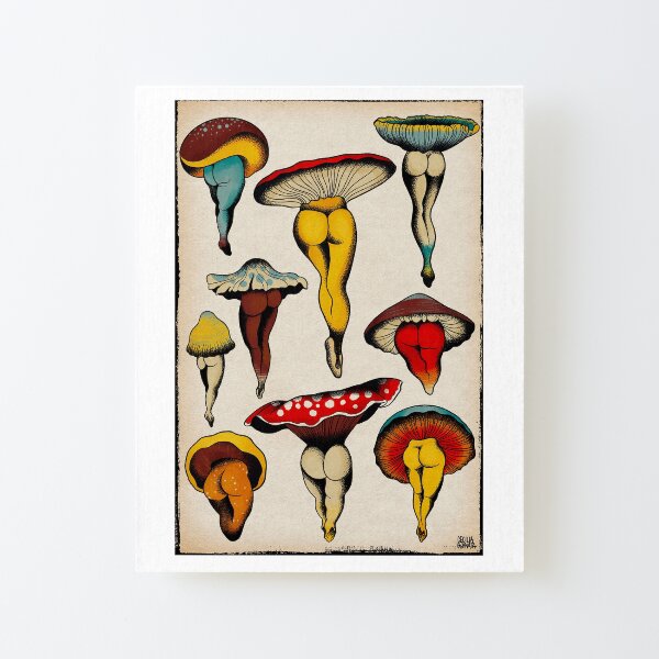 Sexy mushrooms tattoo flash Canvas Mounted Print