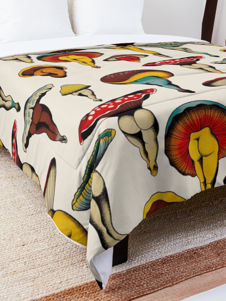 Alternate view of Sexy mushrooms tattoo flash Comforter