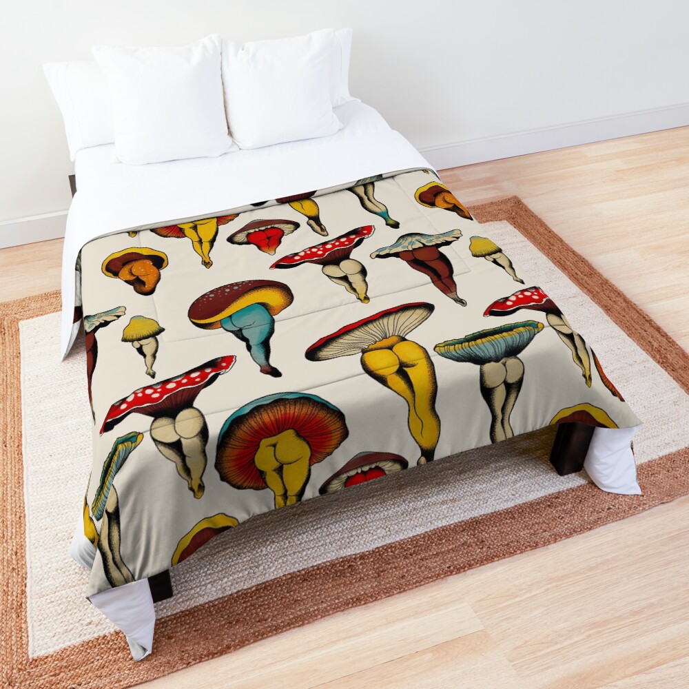 Sexy mushrooms tattoo flash Comforter