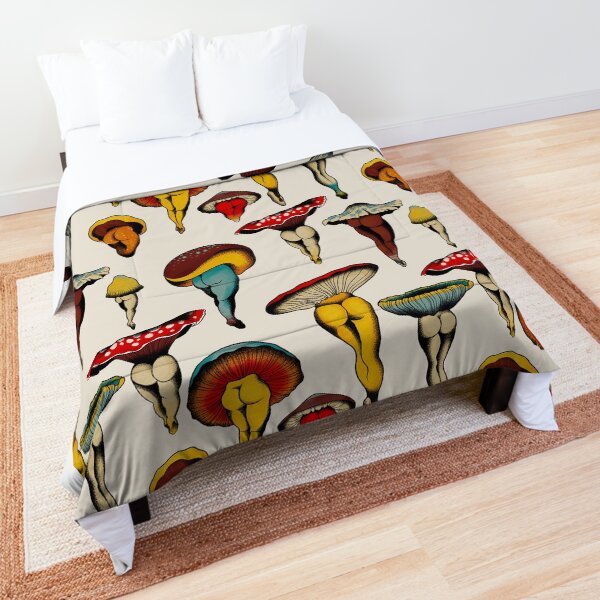 Sexy mushrooms tattoo flash Comforter