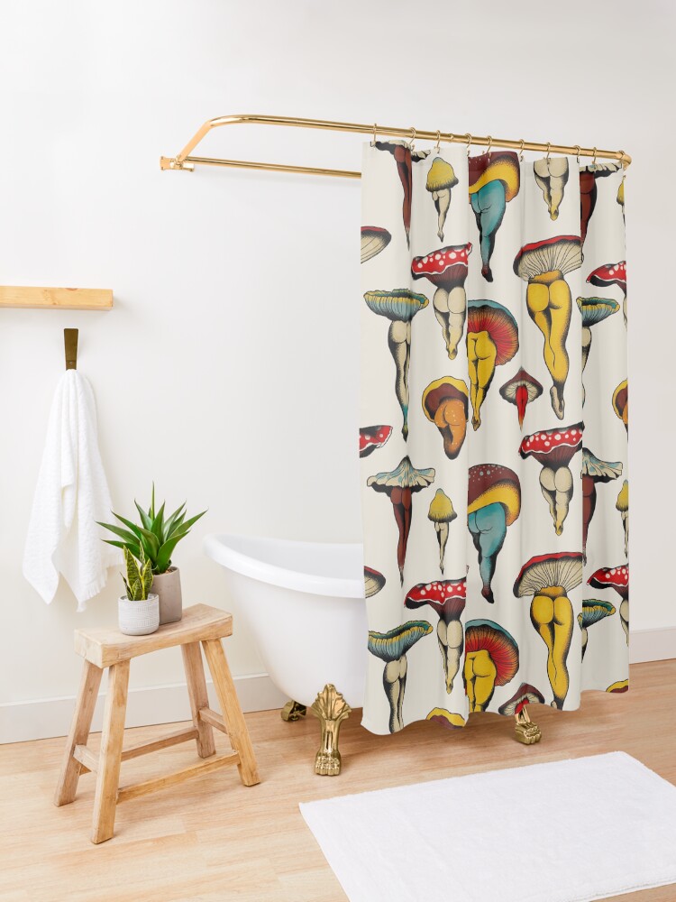 Alternate view of Sexy mushrooms tattoo flash Shower Curtain