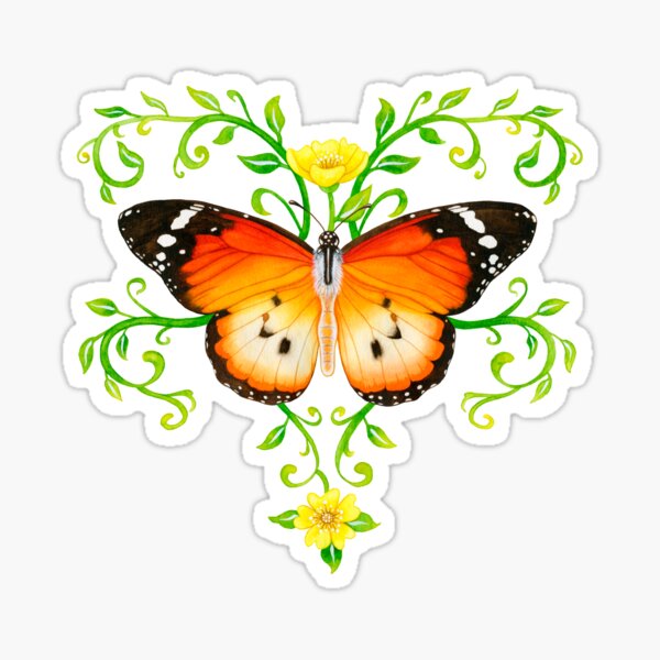 Mariposa Monarca Africana Pegatina