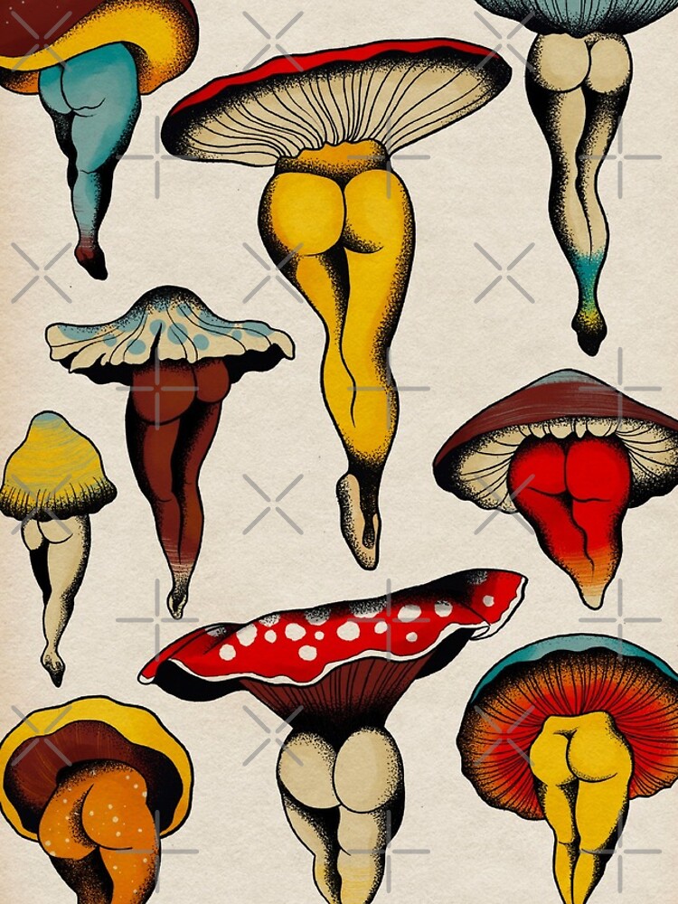 Sexy mushrooms tattoo flash by ceciliagranata