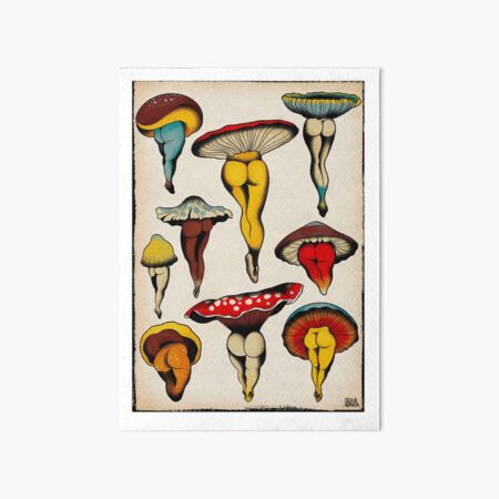 Sexy mushrooms tattoo flash Art Board Print