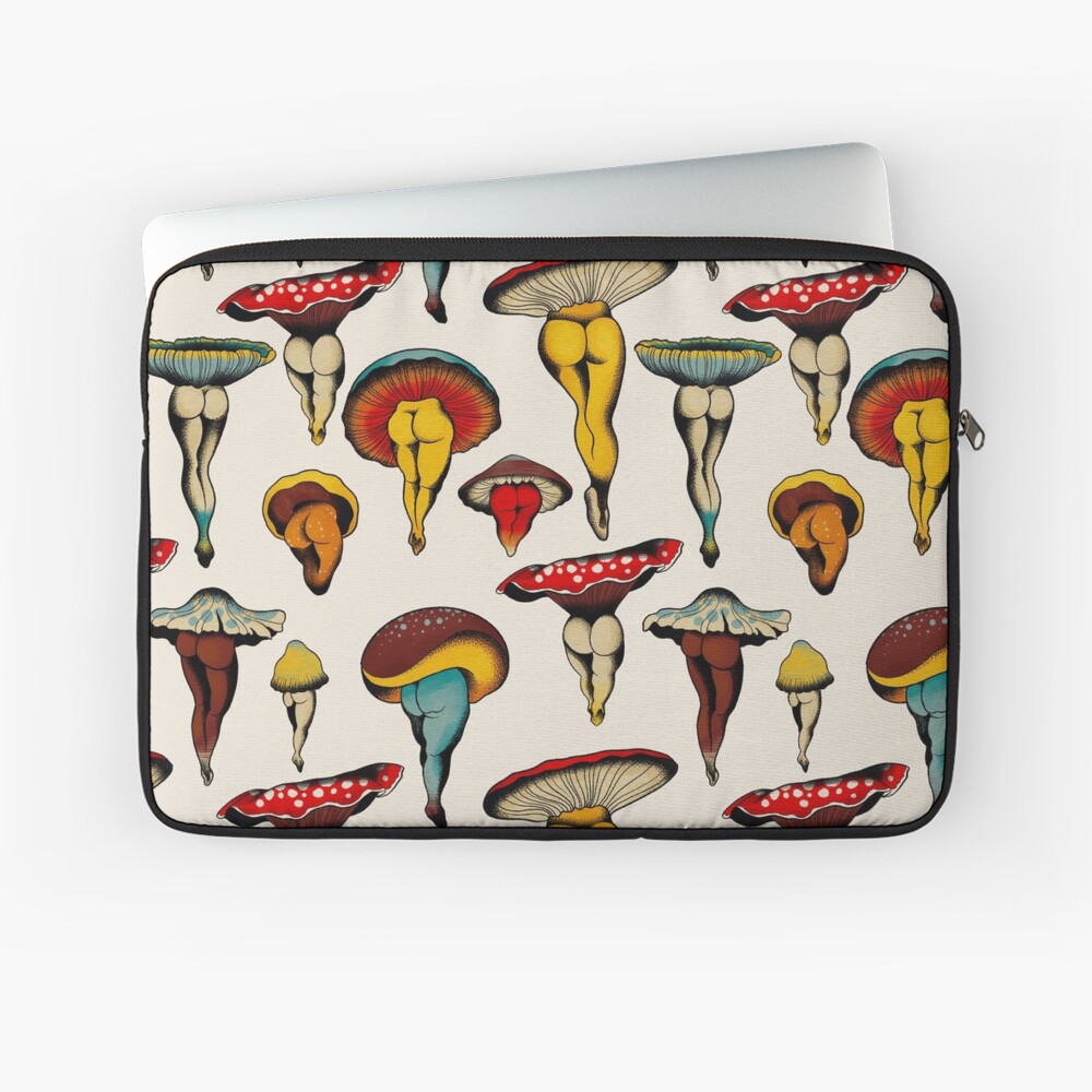Sexy mushrooms tattoo flash Laptop Sleeve