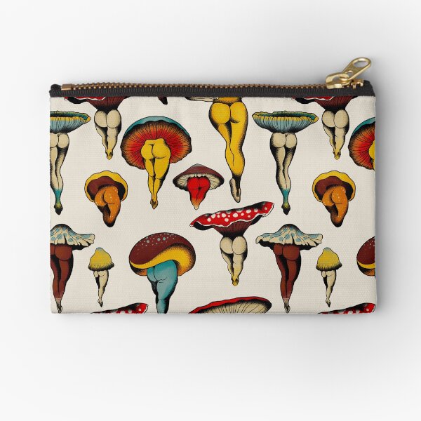 Sexy mushrooms tattoo flash Zipper Pouch