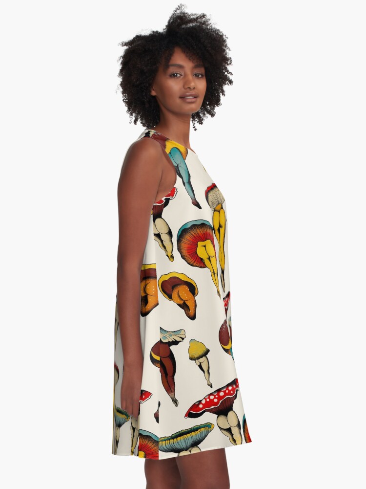 Alternate view of Sexy mushrooms tattoo flash A-Line Dress