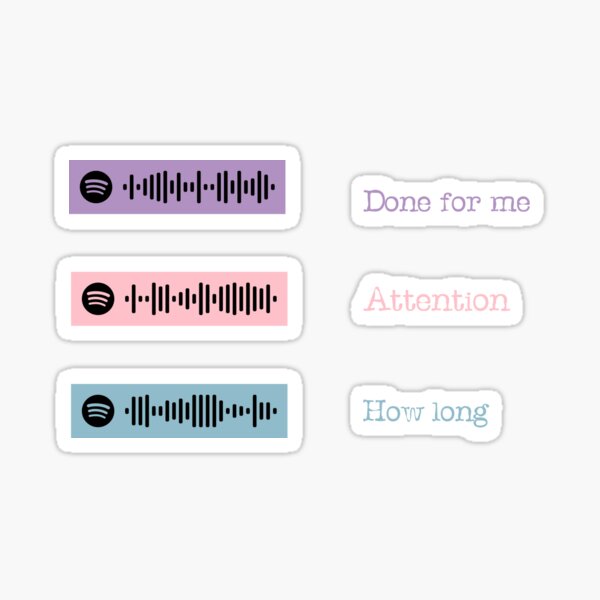 Charlie Puth Spotify Scan Codes Bubblegum Set White Sticker By Kawaiimahina Redbubble - attention charlie puth roblox id