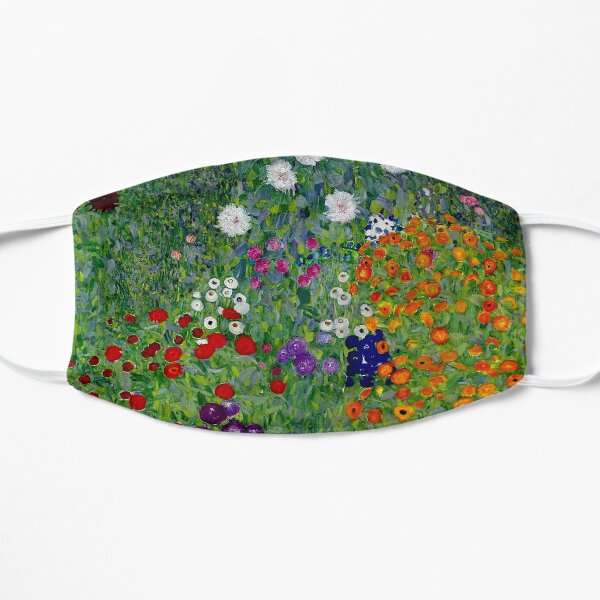 GUSTAV KLIMT : Vintage 1918 Bauerngarten Flower Garden Print Flat Mask