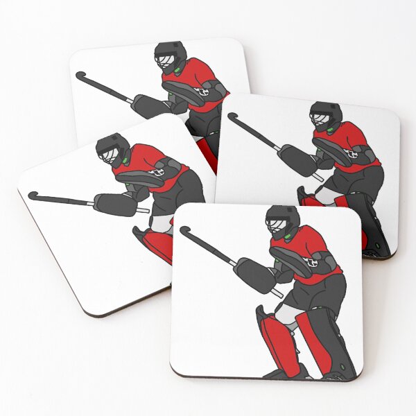 Aperçu de l'œuvre Gardien de but de hockey sur gazon rouge créée et vendue par Hydroxyl Design.