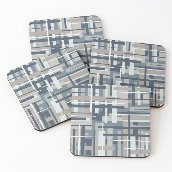 Item preview, Frank - Mid Century Modern Geometric Pattern in Neutral Blue Grey designed and sold by kierkegaard.