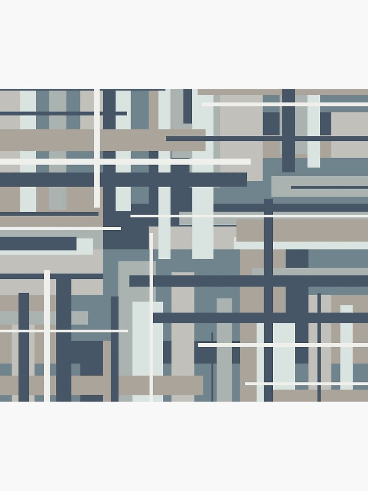 Frank - Mid Century Modern Geometric Pattern in Neutral Blue Grey by kierkegaard