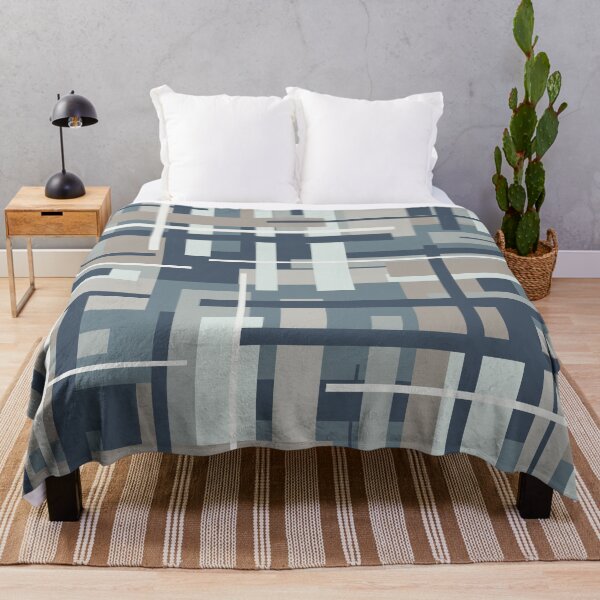 Item preview, Frank - Mid Century Modern Geometric Pattern in Neutral Blue Grey designed and sold by kierkegaard.