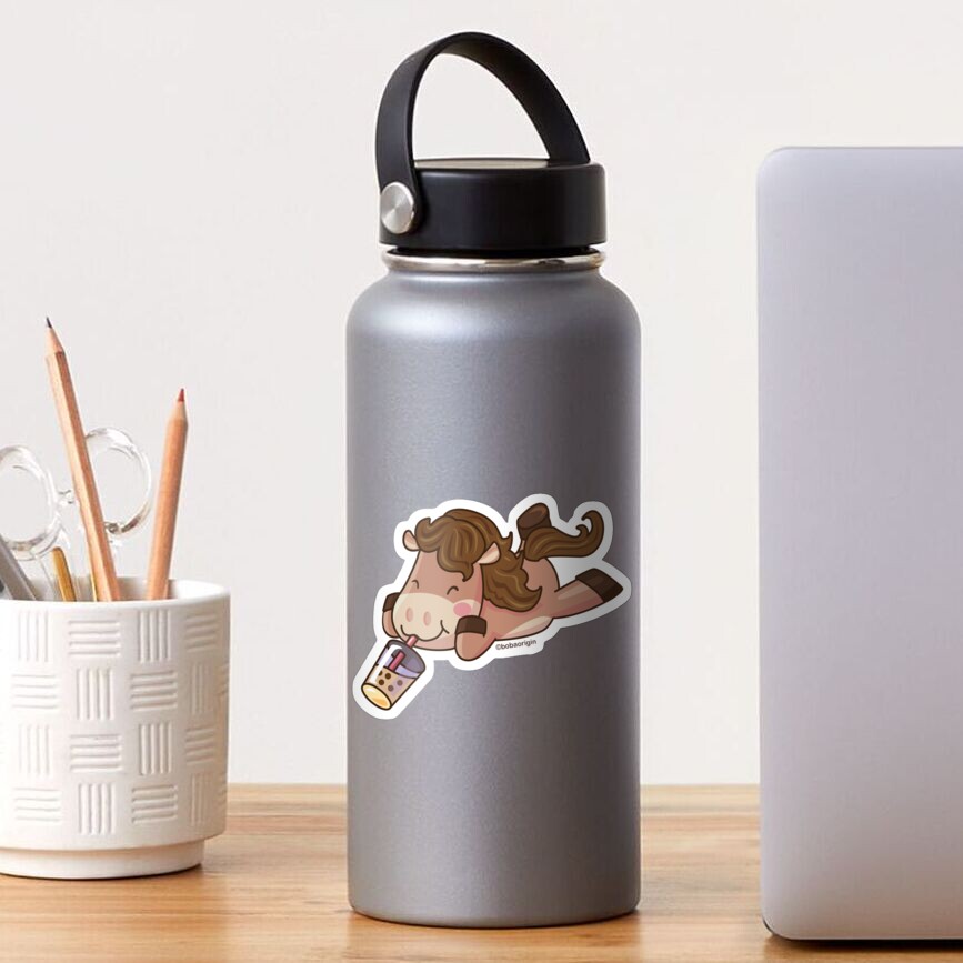 Cute Horse Sipping Boba Sticker