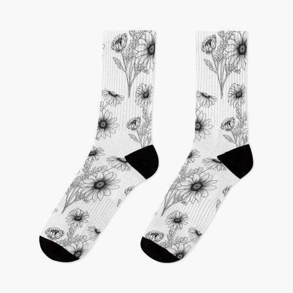 Item preview, Daisies Line Art Pattern designed and sold by GraphicsbyNel.