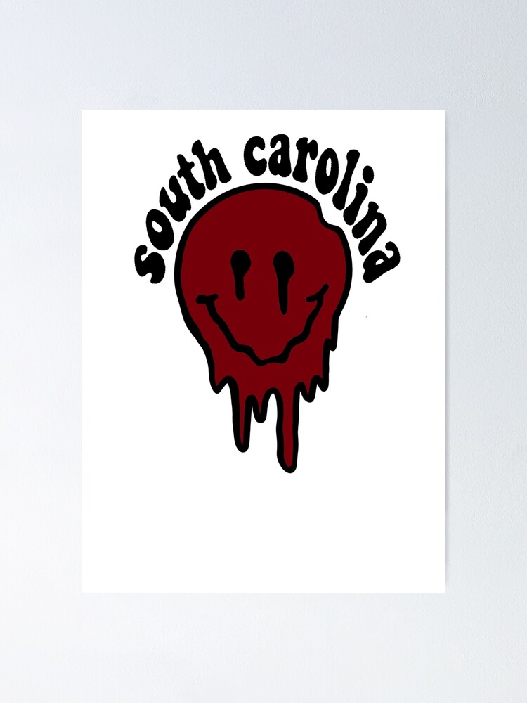 "south carolina drip smiley face " Poster by sophiaspos Redbubble