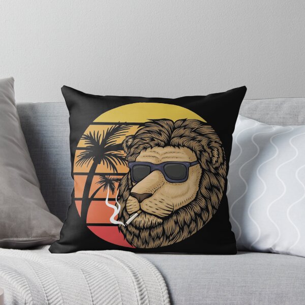 Item preview, lion sunset retro vector illustration designed and sold by qzpolo.