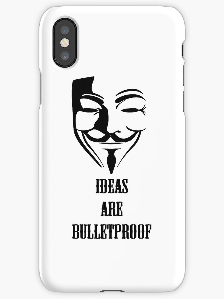 "V For Vendetta Ideas Are Bulletproof Iphone Case" iPhone Cases