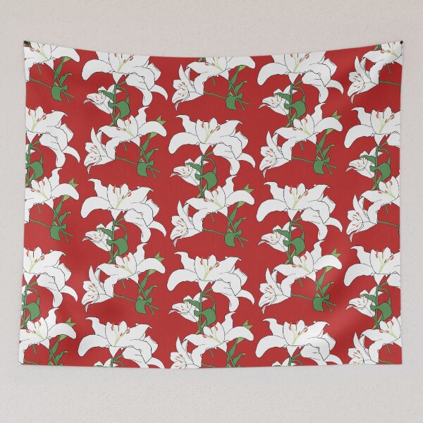 Item preview, White lillies illustration  designed and sold by Hitherto.