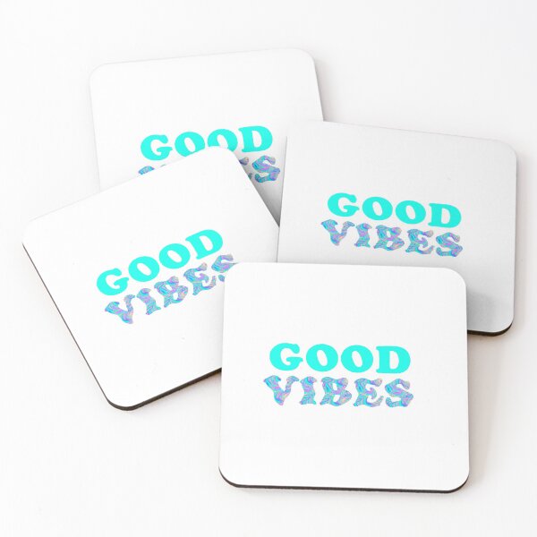 Item preview, good vibes aquamarine quote designed and sold by Sofi Vallejos.