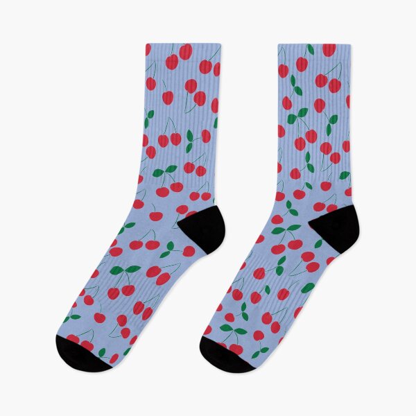Artikelvorschau, Kirschdruck auf Blau entworfen und verkauft von LittleBettyMakes.