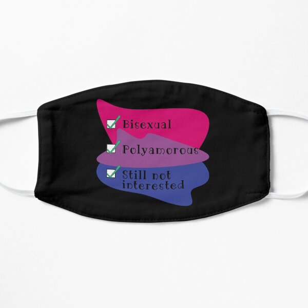 Bi, Polyam, And Still Not Interested Bi Flag Colours Flat Mask