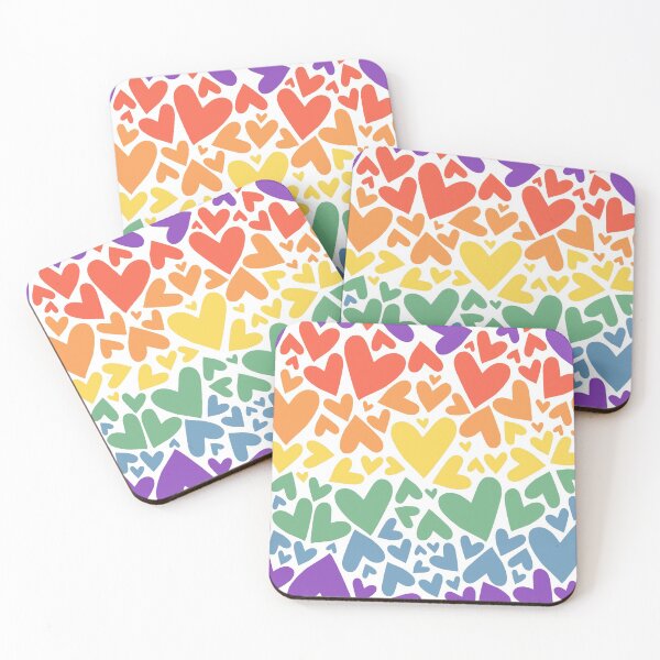 Item preview, Rainbow Hearts Pattern designed and sold by digikim.