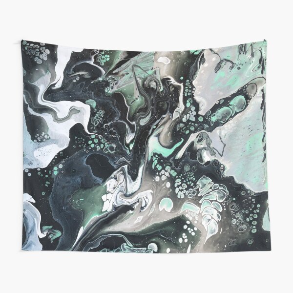 Hint of Mint (Marbled Abstract Pour) Tapestry