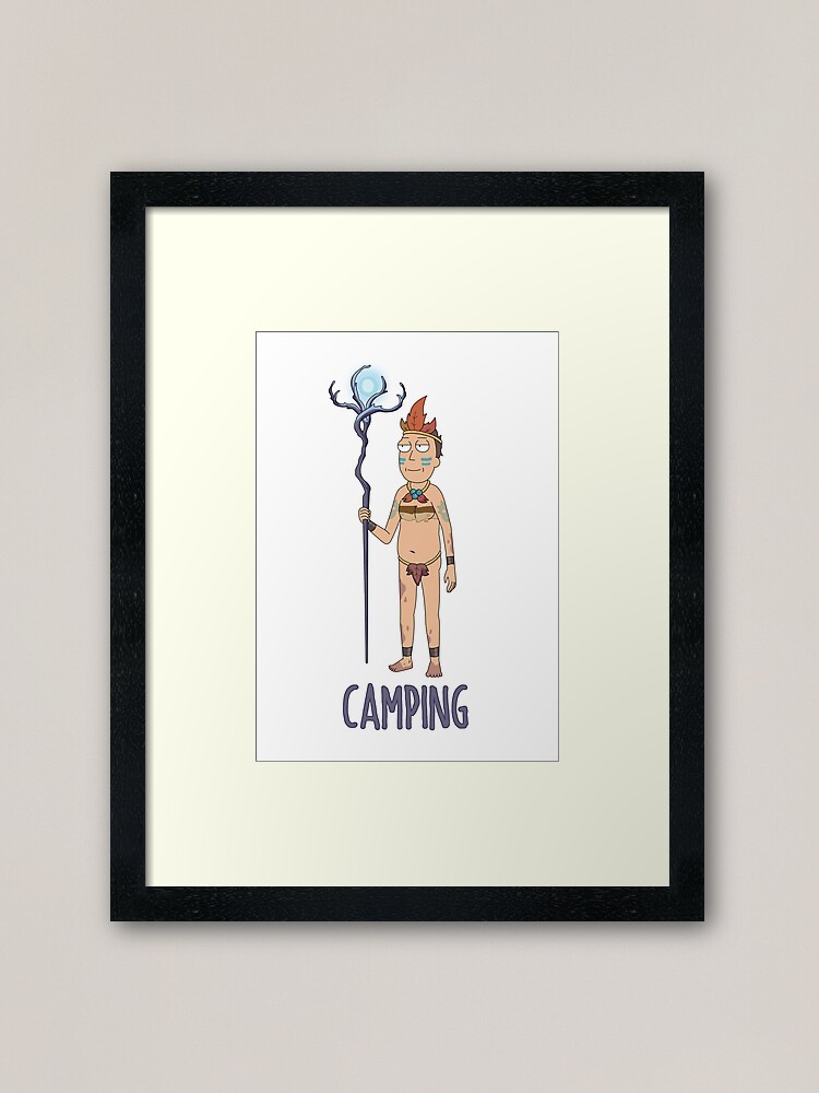 Alternate view of Rick and Morty - Camping Framed Art Print