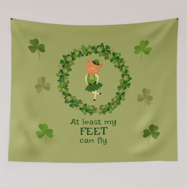 Item preview, At least my feet can fly St. Patrick's Day dance run sage green designed and sold by GrammarDance.