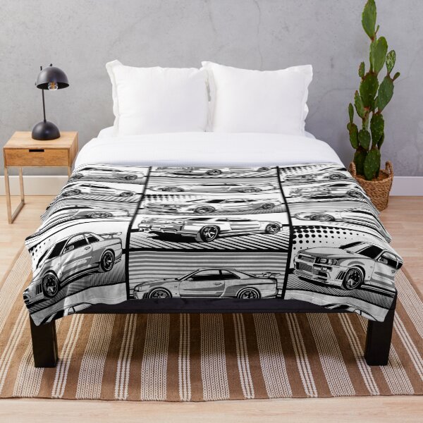 Nissan Skyline R34 Sukairain Throw Blanket