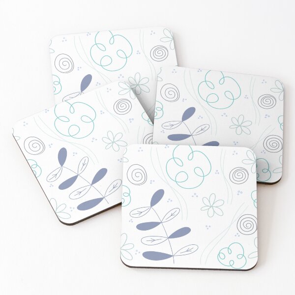 Item preview, Floral Pattern in hues of blue designed and sold by dariellene.