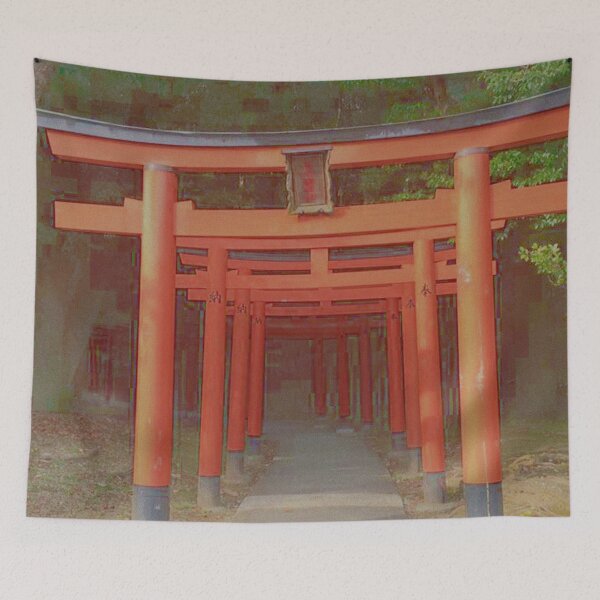 Item preview, Red Gates at Nara Japan with grain effects designed and sold by eevee135.
