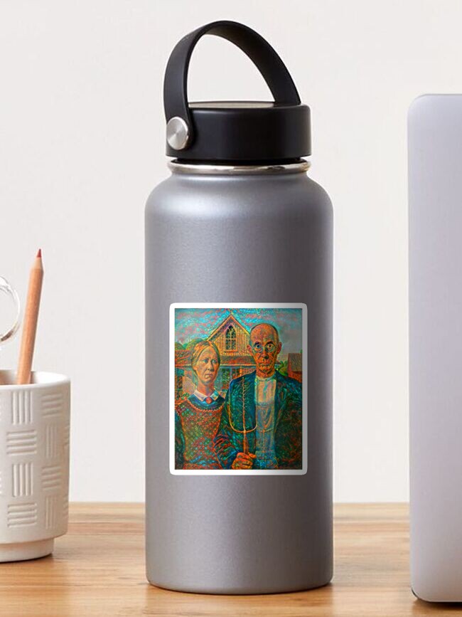 Thumbnail 1 of 3, Sticker, Deep Style American Gothic designed and sold by blackhalt.